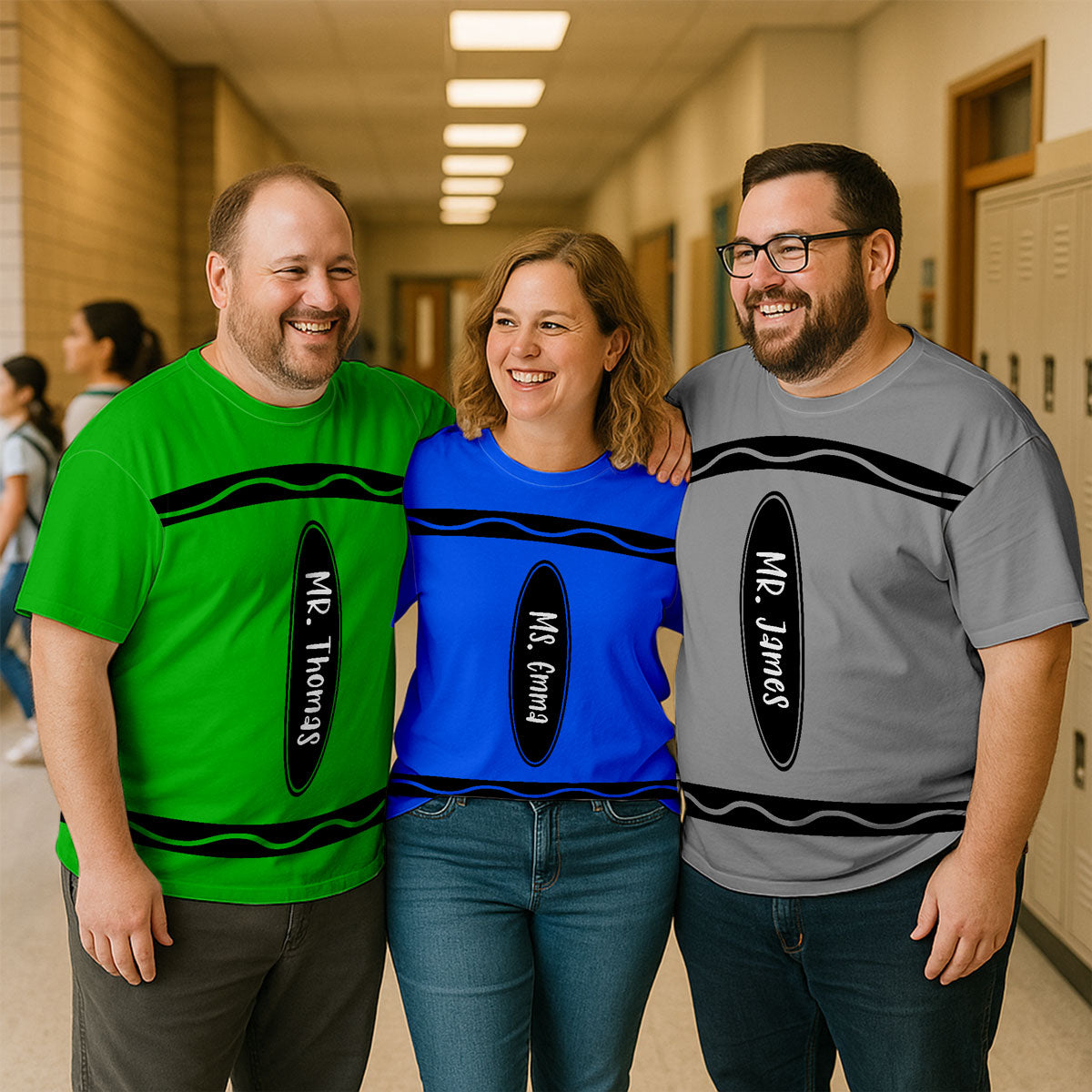 Crayon Theme Personalized Group Matching Shirt, Halloween Costume For Teachers