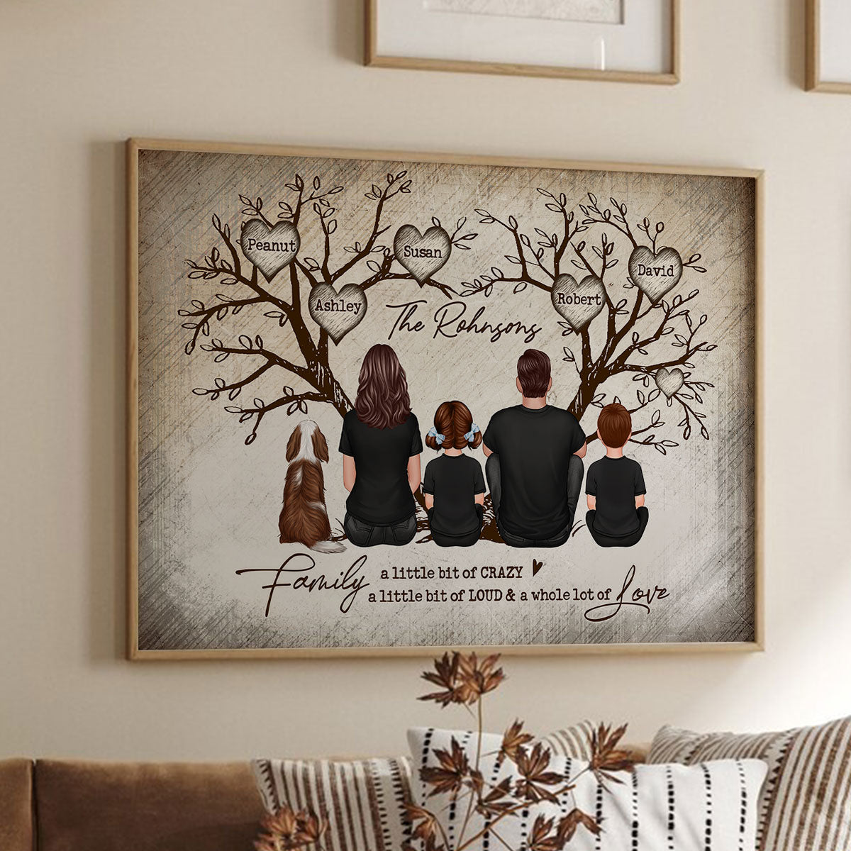 Family Heart Tree Sitting - Personalized Poster