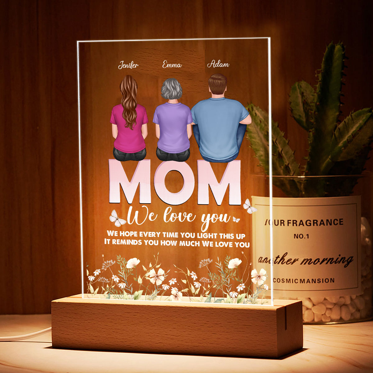 Mom Light This Up Reminds We Love You Personalized Rectangle Acrylic Plaque With LED Night Light - Gift For Mom