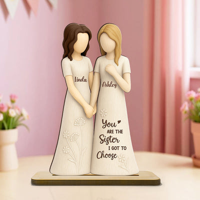 Soul Sister Friendship 3D Effect Personalized Standing Wooden Plaque, Gifts for Best Friend, Bestie Birthday Gift