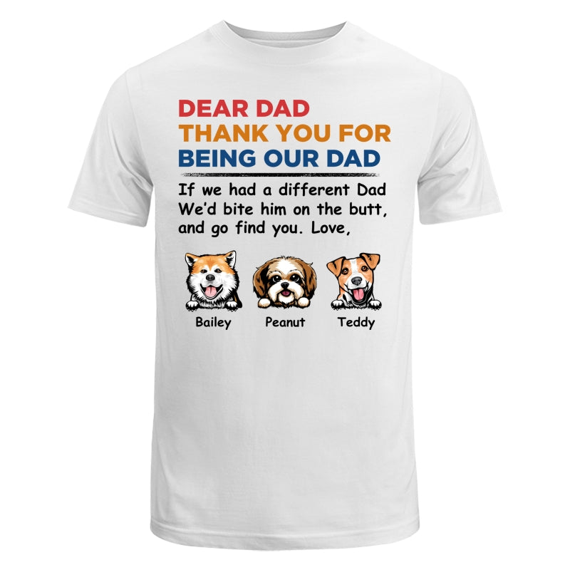 Dear Dog Dad Thank You Peeking Dog Retro Personalized Shirt