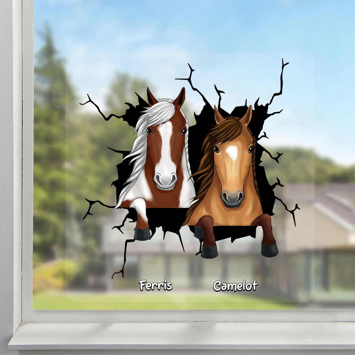 Horse Decor On Car Fridge Window Personalized Decal, Gift For Horse Lovers