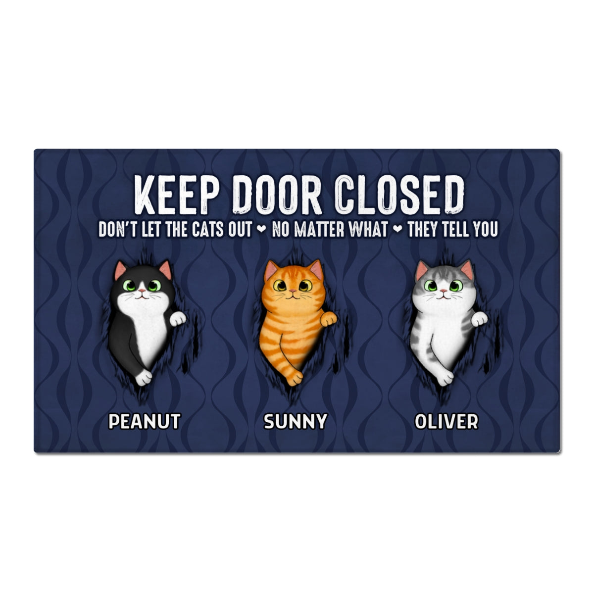Keep Door Closed Fluffy Cat Tearing Purrfect Home Decor Gift For Cat Lovers Personalized Doormat