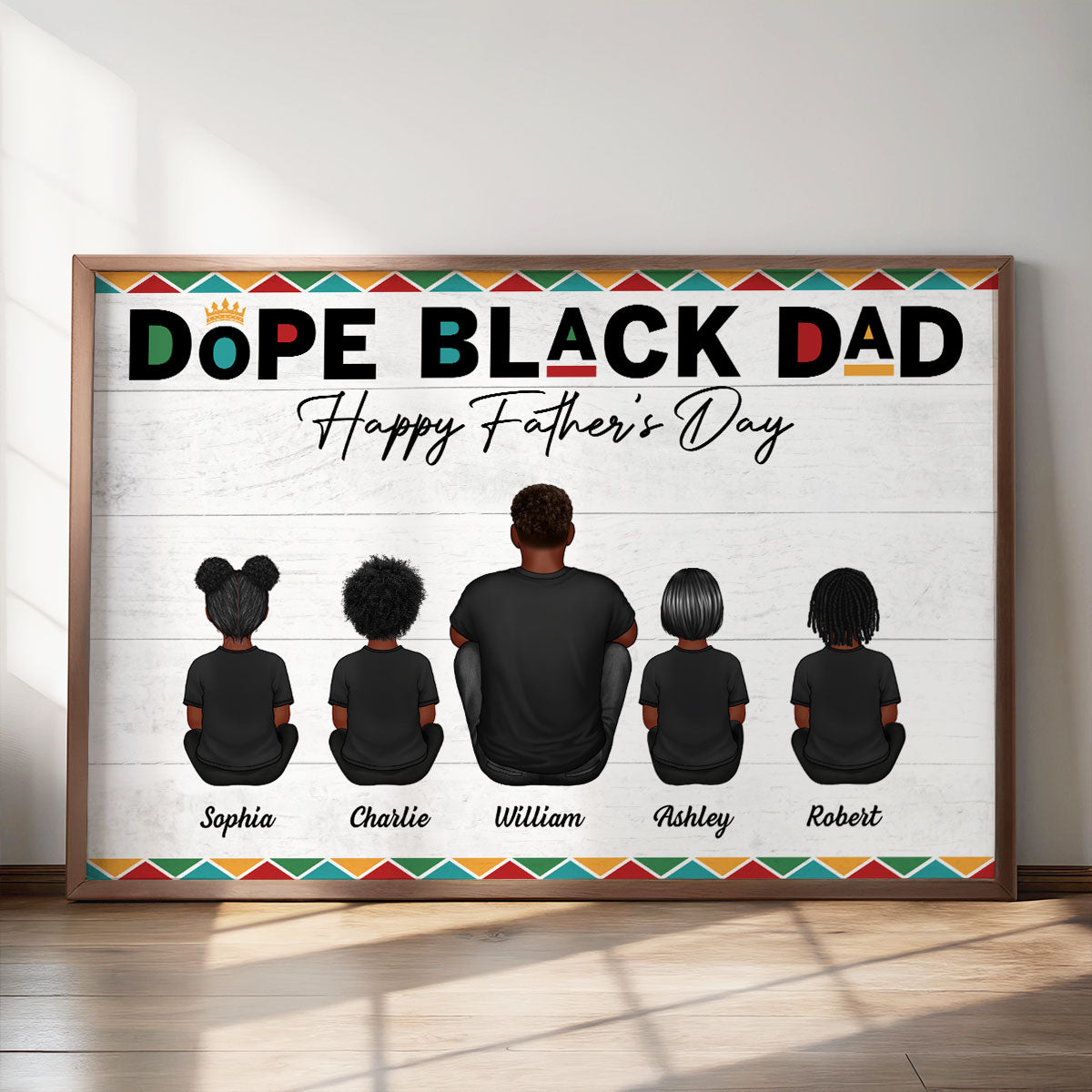 Dope Black Dad Personalized Poster| Heartfelt Father's Day Gift For Dad
