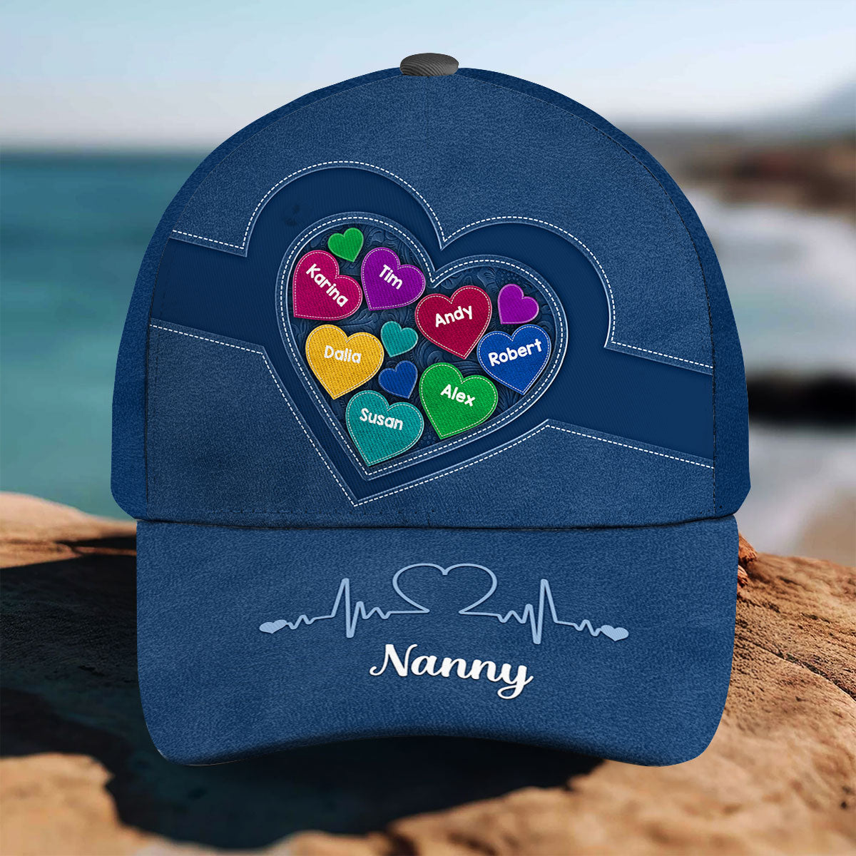 Grandma Mom Hearts In Heart Personalized Classic Cap, Mother's Day gift for Moms, for Grandmas