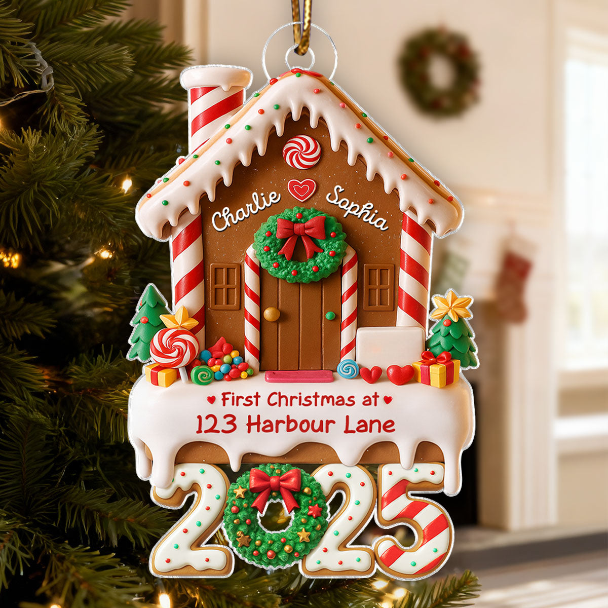 First Christmas At Our Home - Personalized Acrylic Ornament - Heartwarming Christmas Gift For Couple, Family