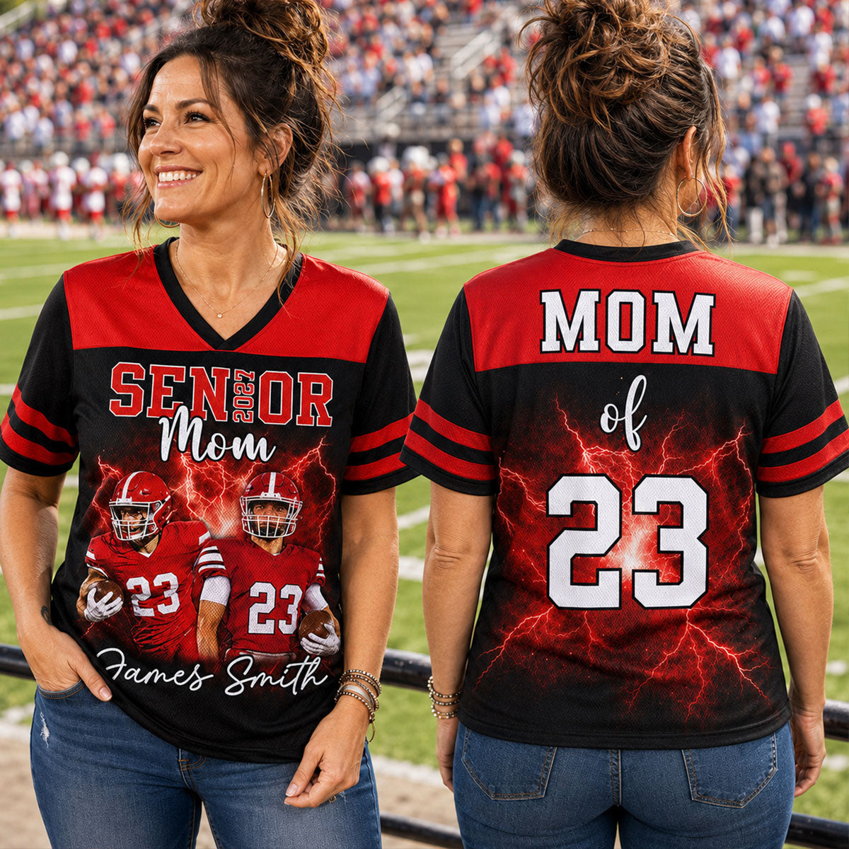 Proud Family Of Sport Senior - Personalized Football Jersey - Senior Night Shirt For Family, For Football Mom, Dad