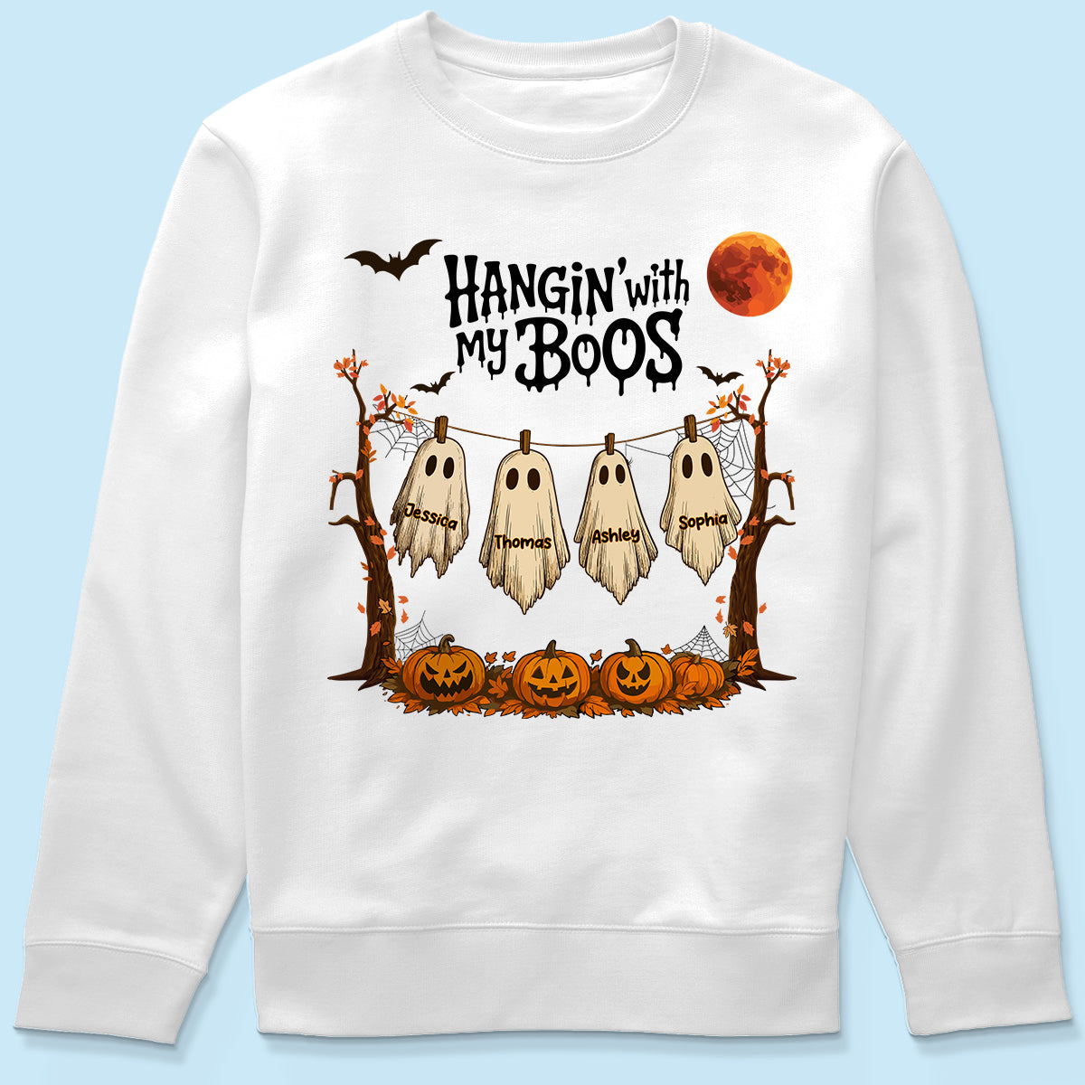 Hangin' With My Boos Halloween Personalized Shirt, Gift For Grandma