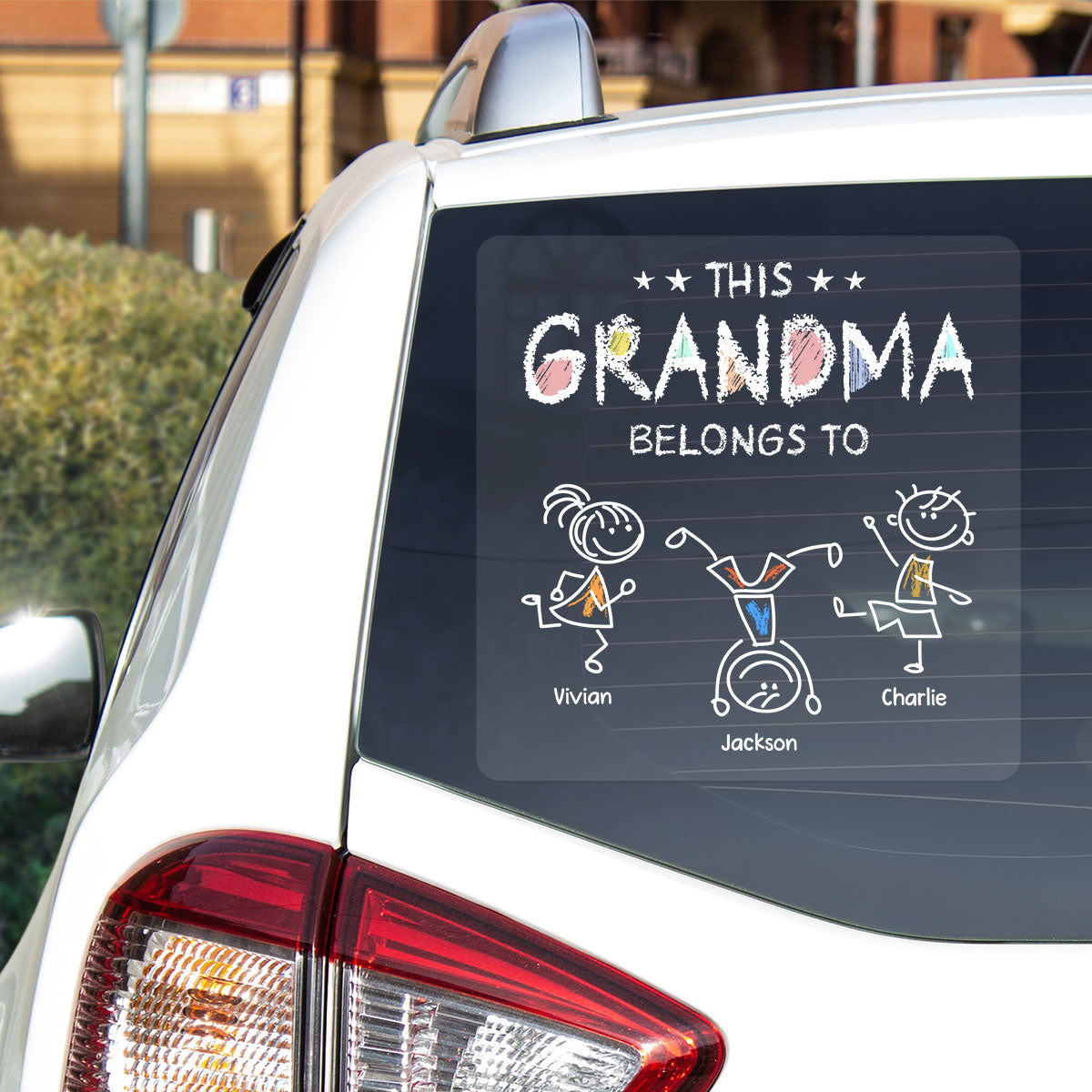 This Grandma Belongs To Crayon Kids Decor On Car Fridge Window Personalized Decal
