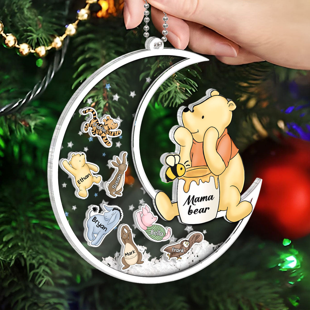 Mama Bear Grandma Bear Cute Character Personalized Shaker Ornament, Christmas Gift For Grandma, Granddaughter, Grandson
