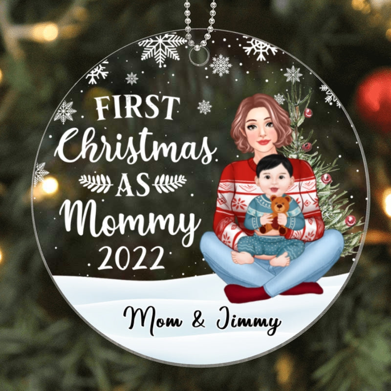 Mom & Baby First Christmas Personalized Acrylic Ornament