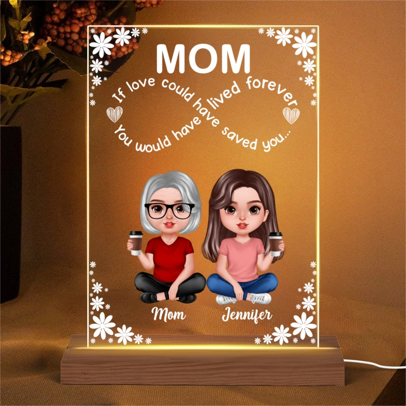 Mom Realistic Infinity Love Personalized Acrylic LED Night Light