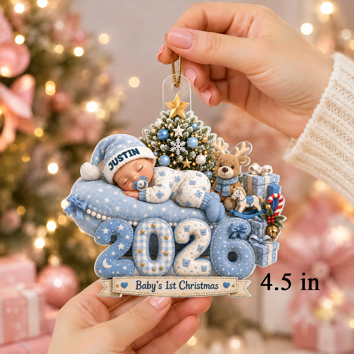 Baby's First Christmas 2026 - Personalized Acrylic Ornament - Newborn Girl Boy Gift, Heartfelt Keepsake