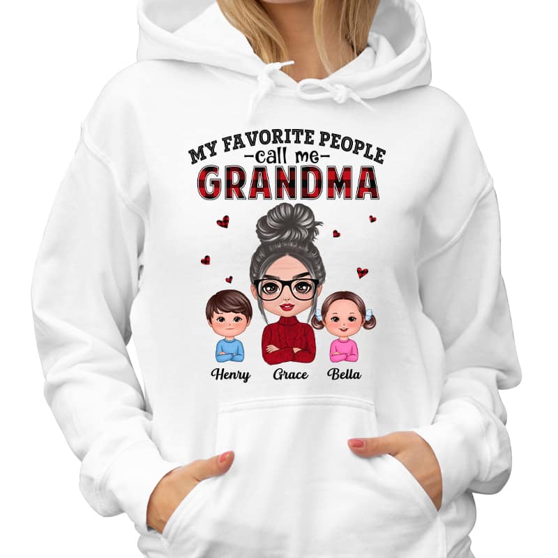 Checkered Pattern Favorite People Call Me Grandma Personalized Shirt