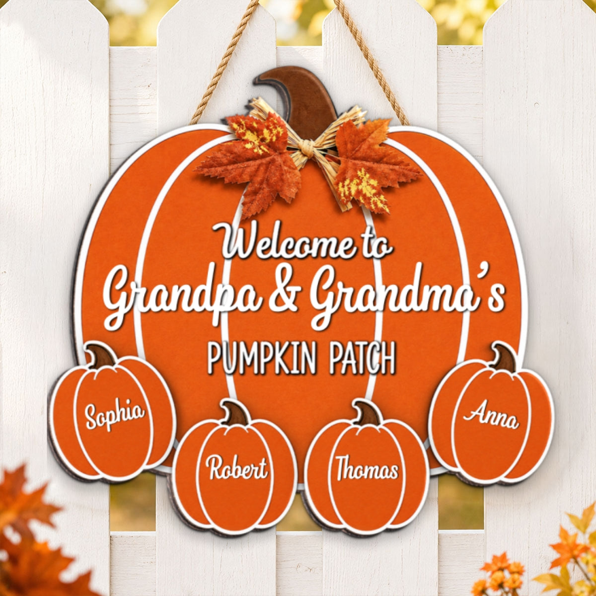 Fall Season Vibe Welcome To Grandma Grandpa Pumpkin Patch - Personalized Wood Sign - Fall Decoration For Grandparents
