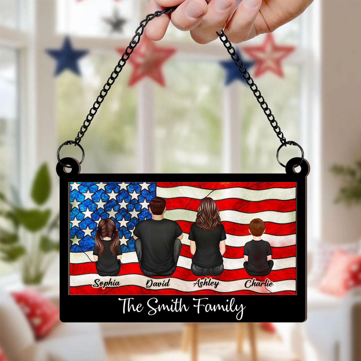 Nation Flag 4th Of July Personalized Suncatcher