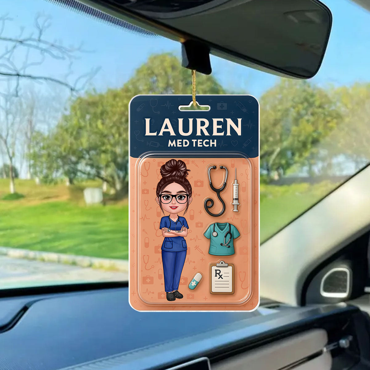 Custom Nurse Figure Cute Doll Nurse Personalized Acrylic Car Hanger