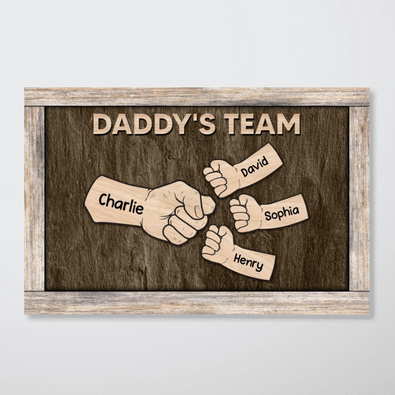 Dad Grandpa Fist Bump Rustic Vintage Personalized Poster| Coolest Father's Day Gift For Dad, Grandpa
