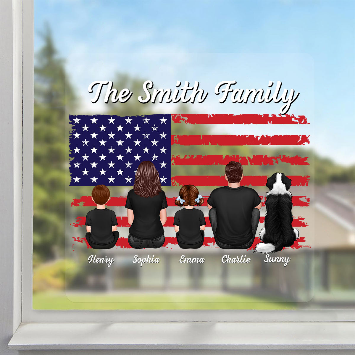 American Family Decor On Car Fridge Window Personalized Decal