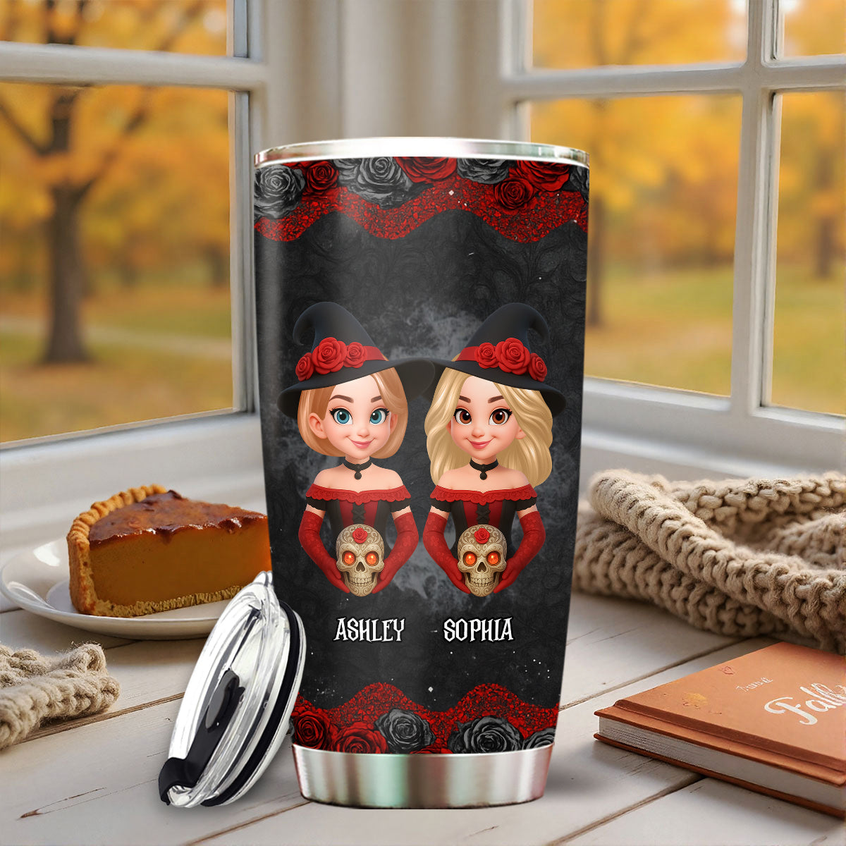 Halloween Witch Besties We're Not Sugar And Spice And Everything Nice Personalized Tumbler