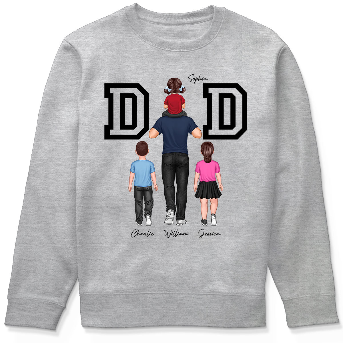 DAD Piggy Back Happy Father‘s Day Personalized Shirt