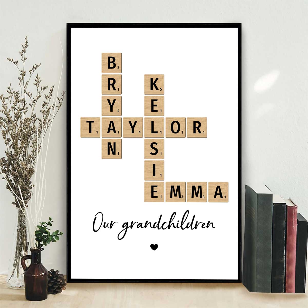 Our Grandkids Crossword Puzzle Art - Created In A Moment, Treasured Forever Personalized Poster