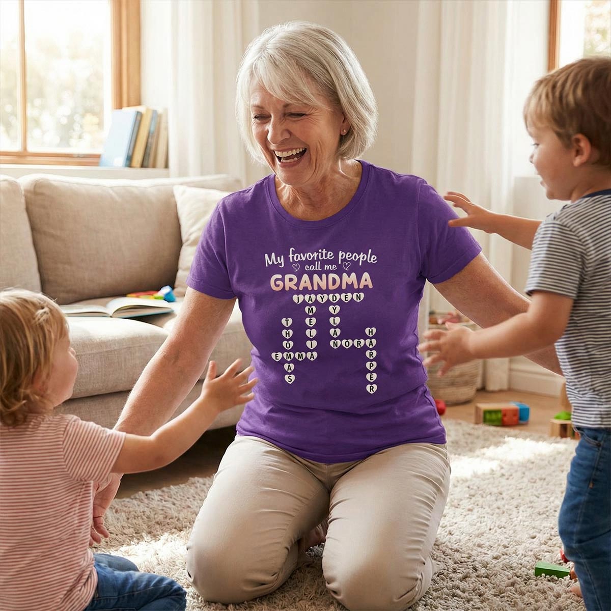 Favorite People Call Me Grandma Crossword Puzzle - Personalized Shirt - Mother's Day Gift For Grandma