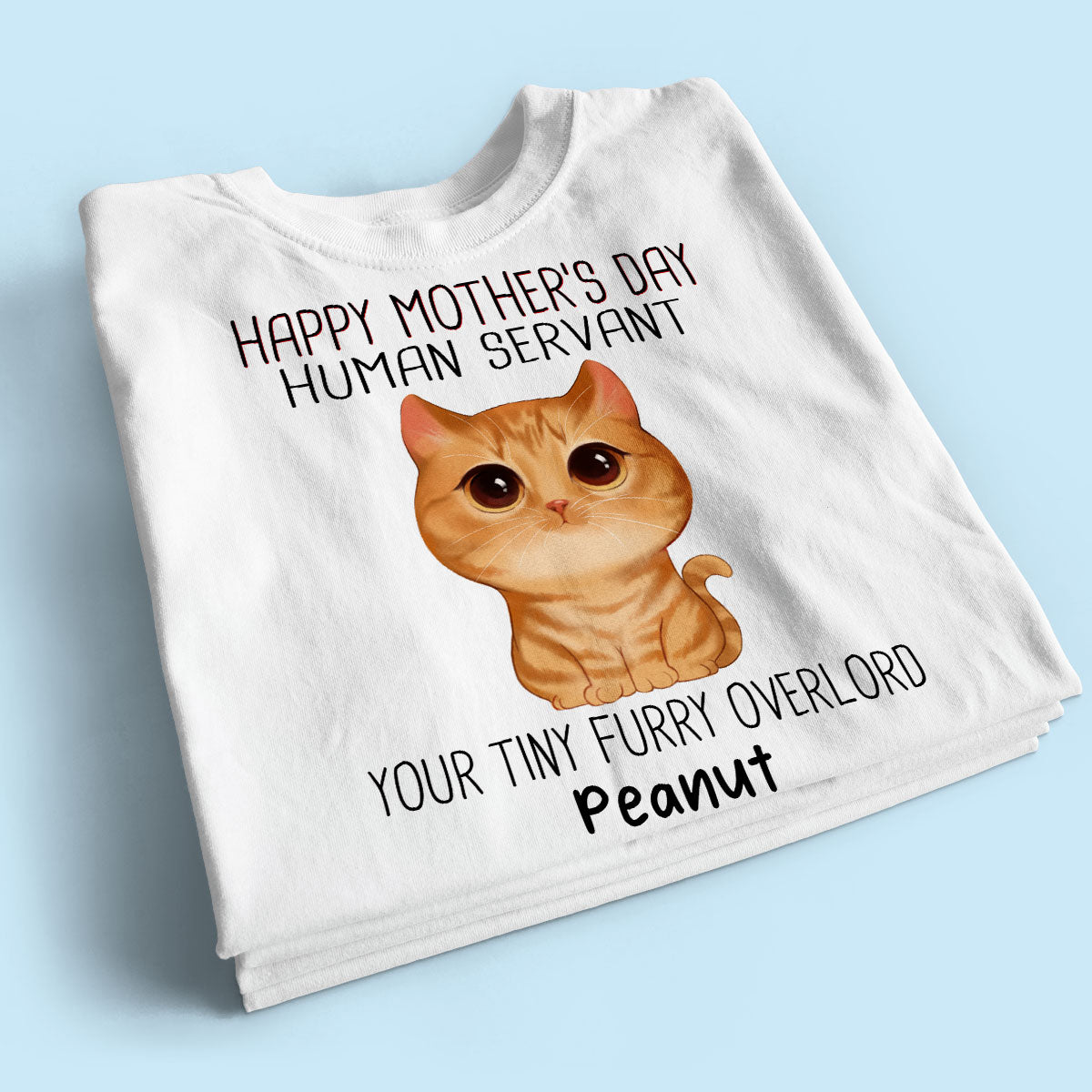 Watercolor Cute Cats Happy Mother‘s Day Cat Human Servant Personalized Shirt