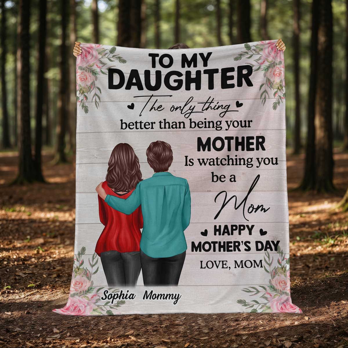 To My Daughter From Mom Happy Mother's Day Personalized Fleece Blanket, Gift For Daughter