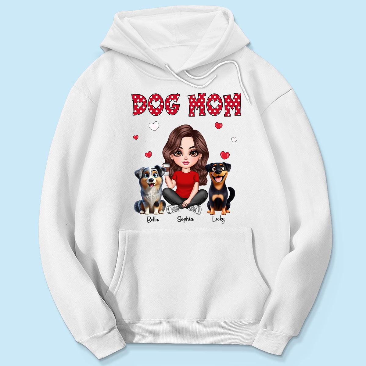 Polka Dot Cute 3D Dog Mom Personalized Shirt