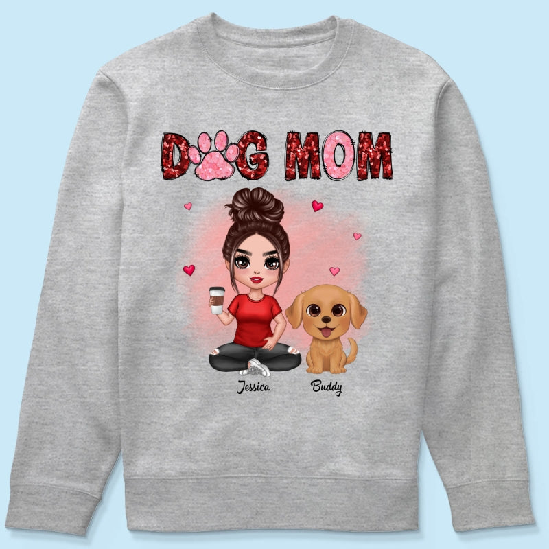 Watercolor Cute Dogs Valentine‘s Day Dog Mom Personalized Shirt