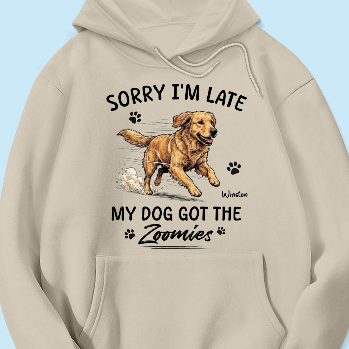 Sorry I'm Late My Dog Got The Zoomies Custom Pet Photo - Personalized Shirt - Funny Gift For Dog Lover