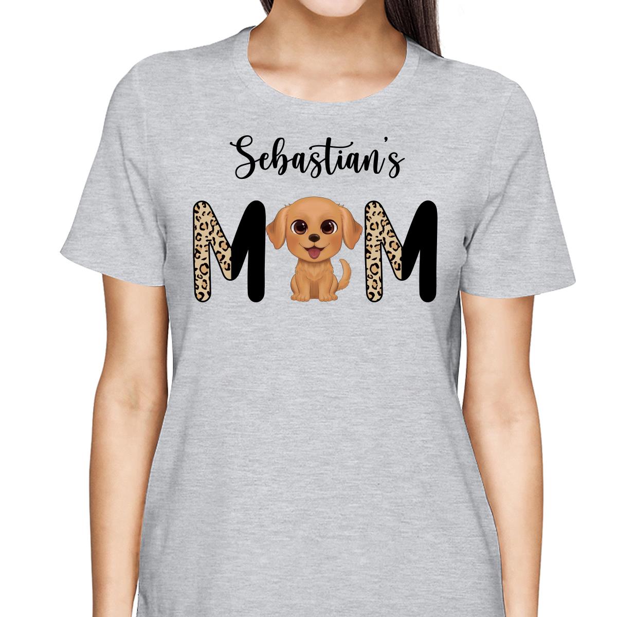 Half Leopard Pattern Dog Mom Watercolor Cute Dog Personalized Shirt