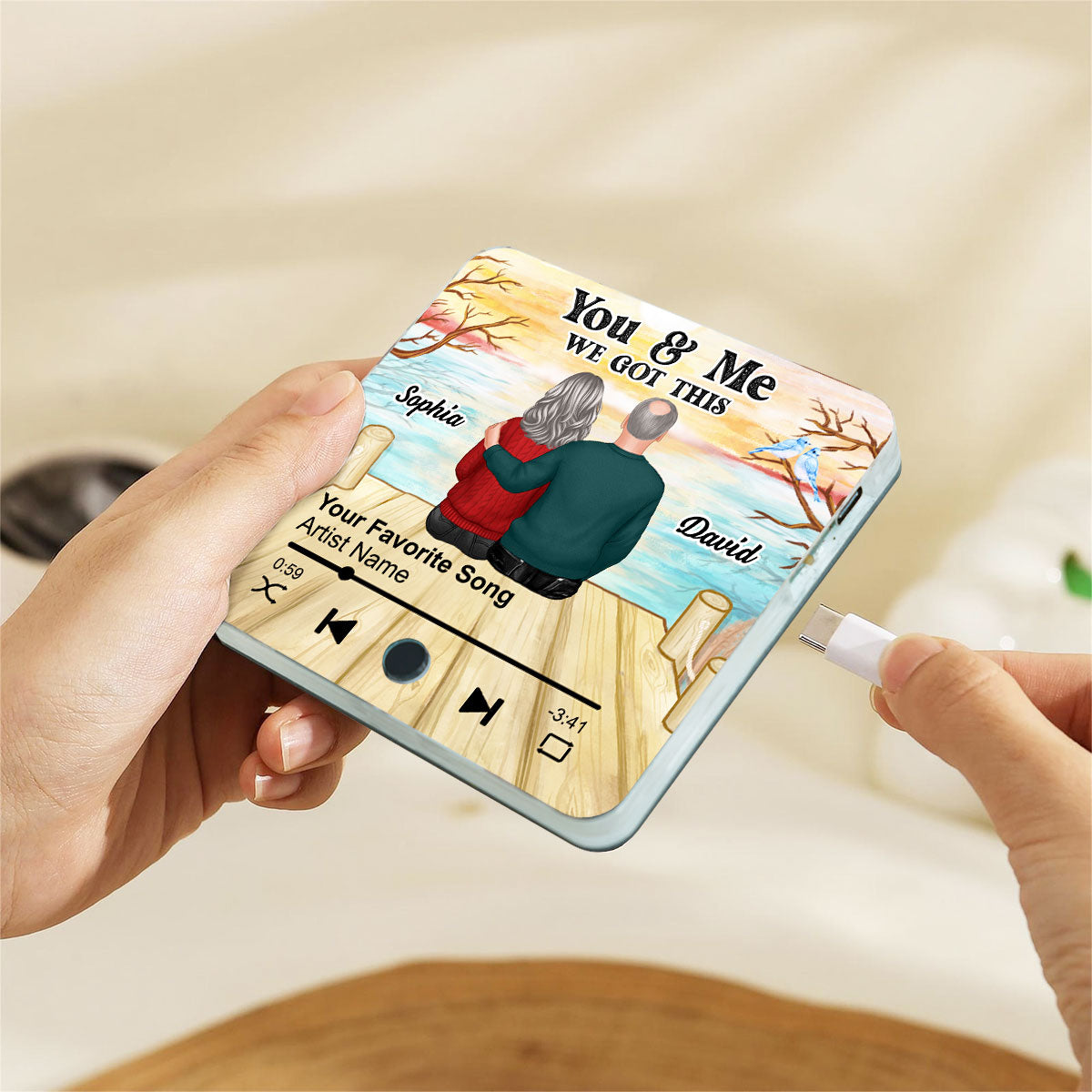 Couple Sitting Together Personalized Music Fridge Magnet, Heartfelt 2025  Gift For Couple, For Him, For Her, Boyfriend, Girlfriend, Husband, Wife
