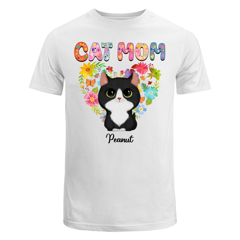 Cat Mom Floral Heart Watercolor Cute Cats Personalized Shirt