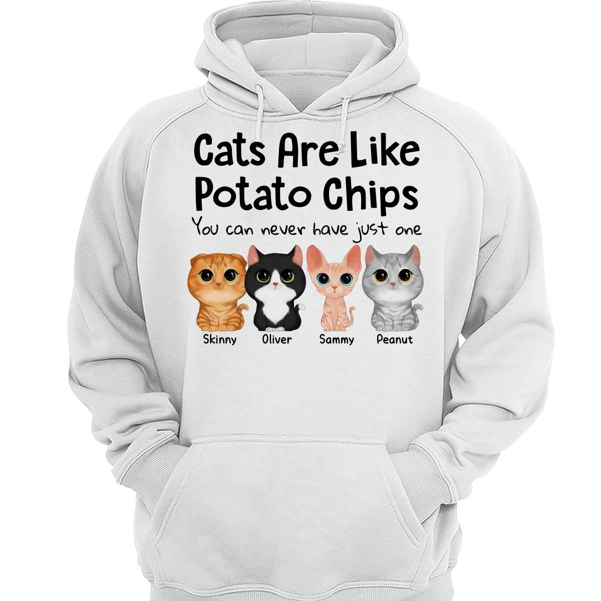 Watercolor Cute Cats Potato Chips Personalized Shirt