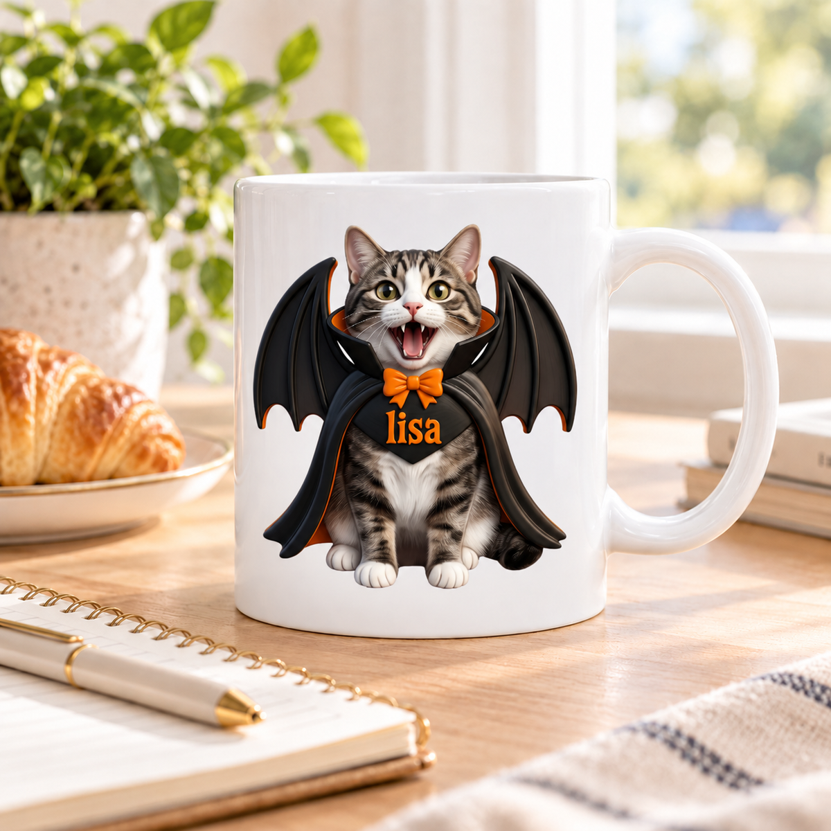 Custom Dog Cat Vampire - Personalized Mug - Spooky Rustic Halloween Porch Decoration