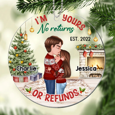 Couple Kissing No Return In House Personalized Acrylic Ornament