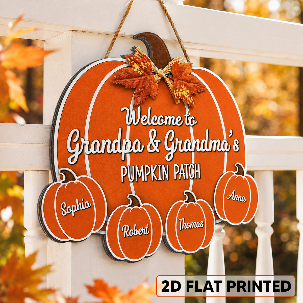 Fall Season Vibe Welcome To Grandma Grandpa Pumpkin Patch - Personalized Wood Sign - Fall Decoration For Grandparents