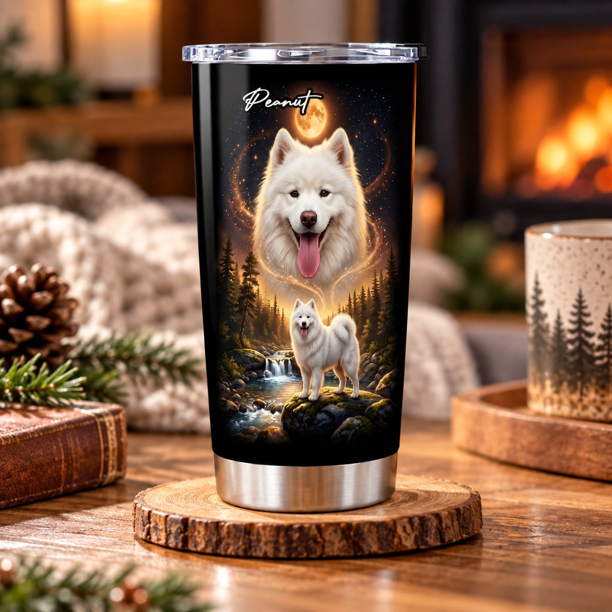 Dog Howling to the Moon - Personalized Tumbler - Gift for Dog, Cat Lovers, Pet Memorial Gift