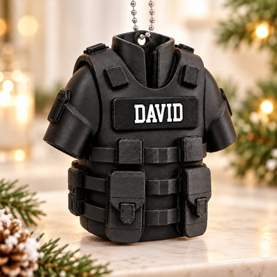 Custom Police Vest Uniform - Personalized 3D Figurine Ornament - Christmas Gift for Husband, Dad, Brother