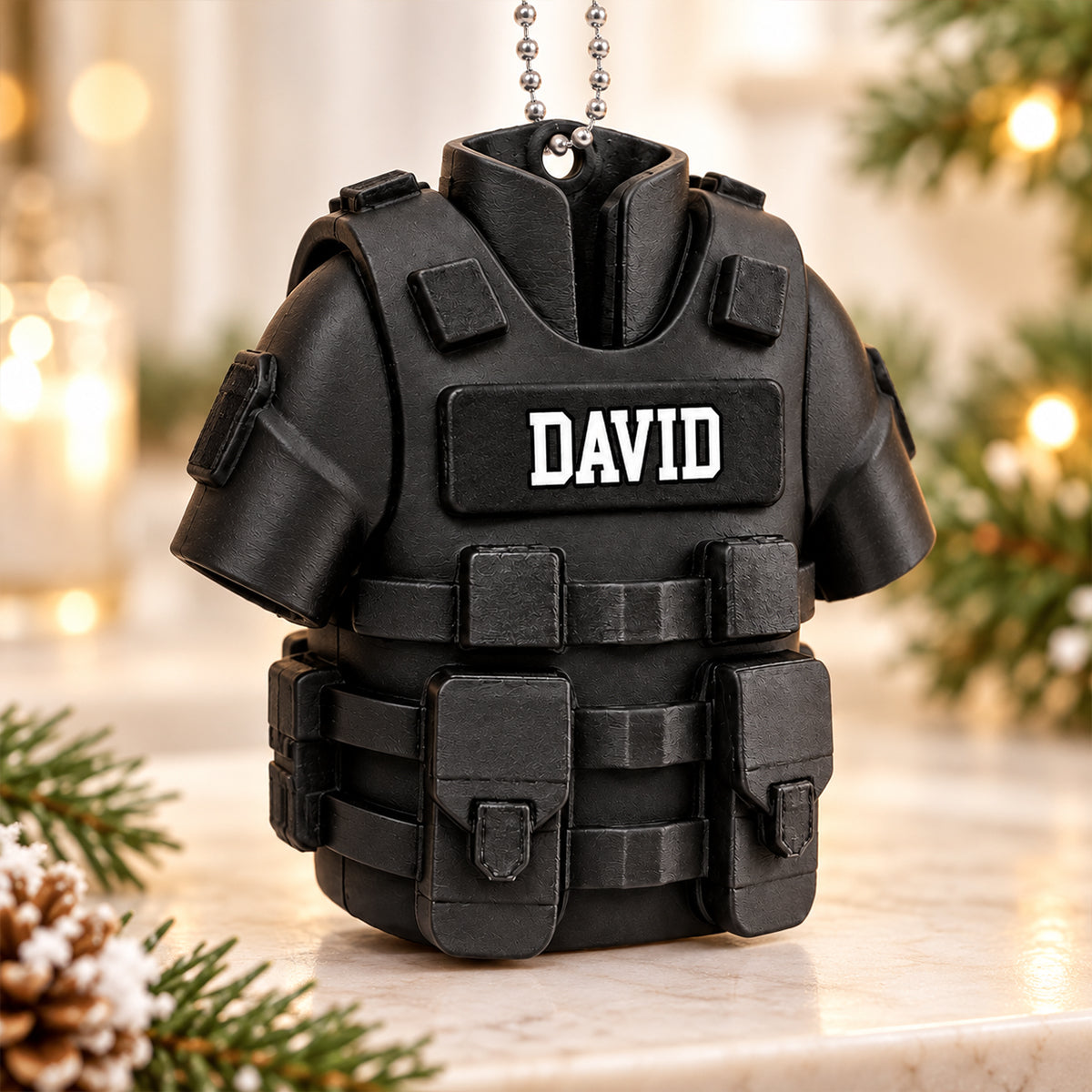 Custom Police Vest Uniform - Personalized 3D Figurine Ornament - Christmas Gift for Husband, Dad, Brother