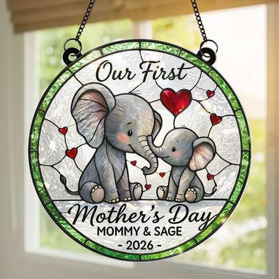 Our 1st Mother's Day Elephant - Personalized Suncatcher - Mother's Day Gift For Her, Mom, Wife