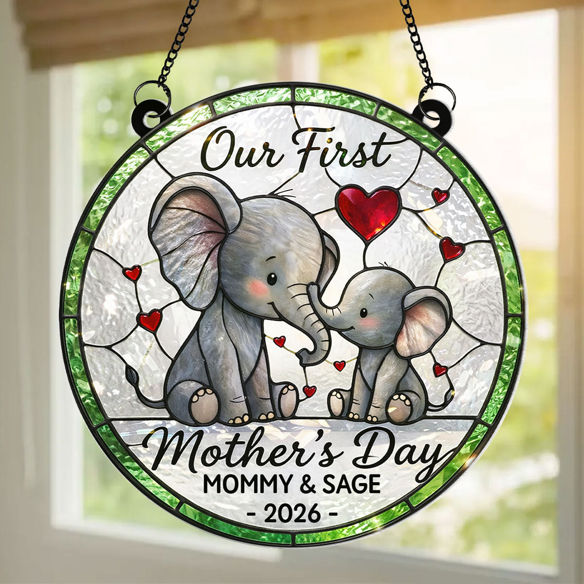 Our 1st Mother's Day Elephant - Personalized Suncatcher - Mother's Day Gift For Her, Mom, Wife