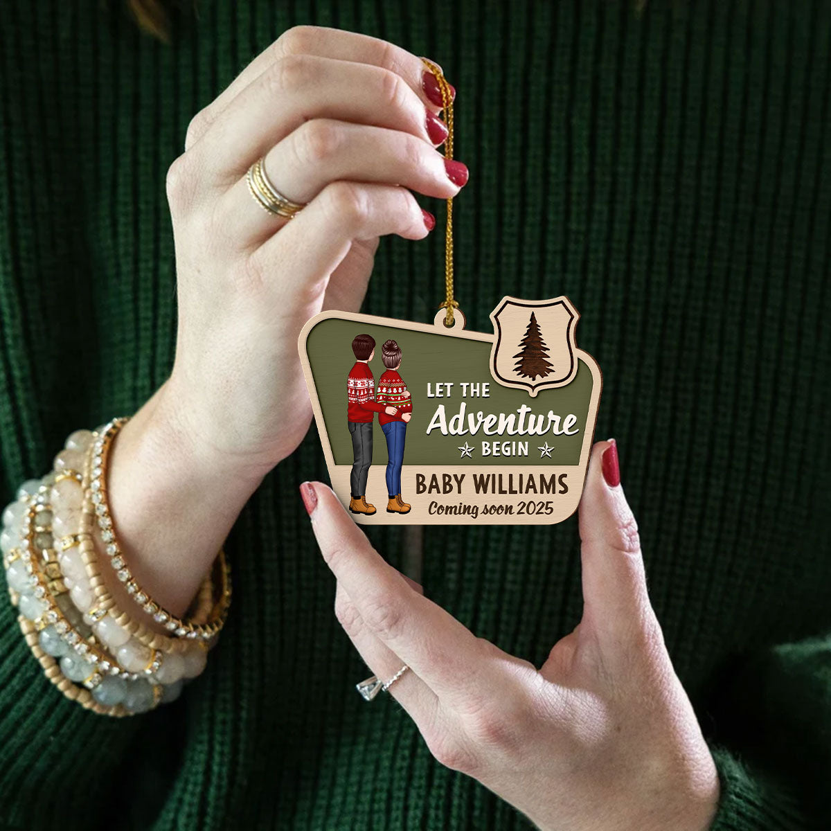 Pregnancy Announcement National Park Ornament, Expecting Ornament, Baby on the Way Camping Ornament
