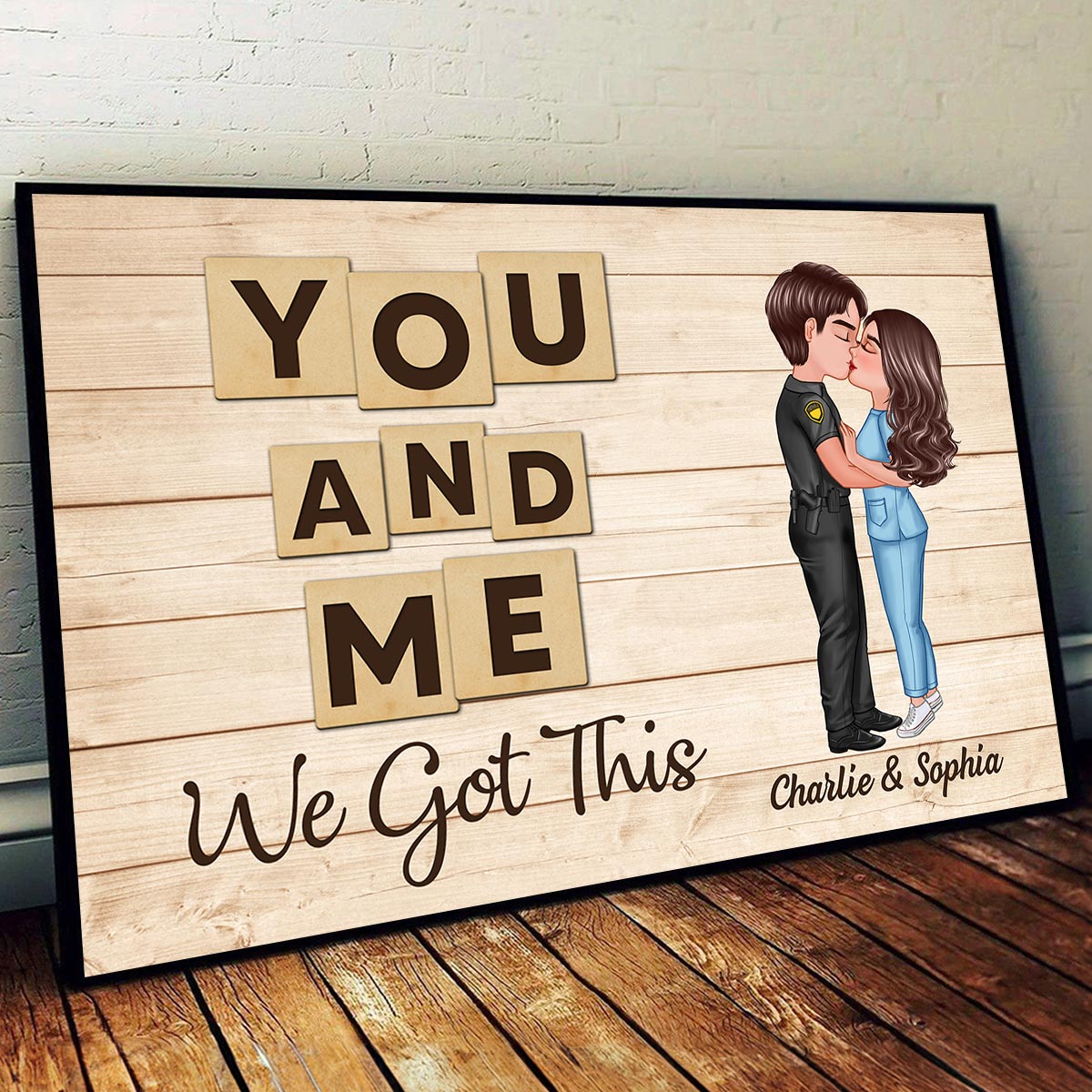 Wood Background You & Me We Got This Couple Personalized Poster