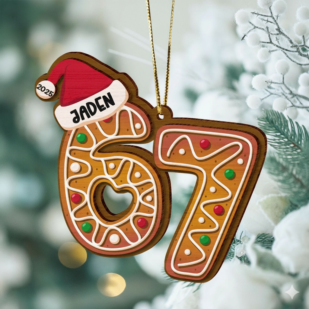 Custom Six Seven - Personalized Acrylic Ornament - Teen Slang Funny Tree Decor, Funny Teen Grandkid Gift