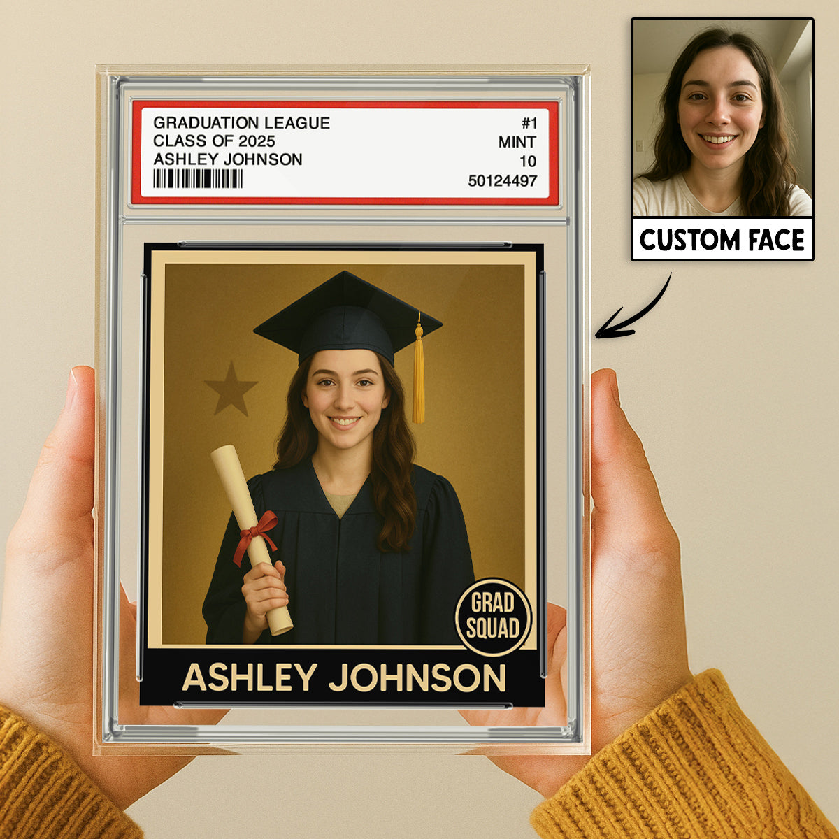 Graduation Gift Graduate Trading Card Style Personalized Acrylic Block Plaque, Unique Keepsake, Graduation Gift