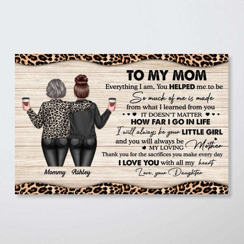 To My Mom Leopard Personalized Horizontal Poster