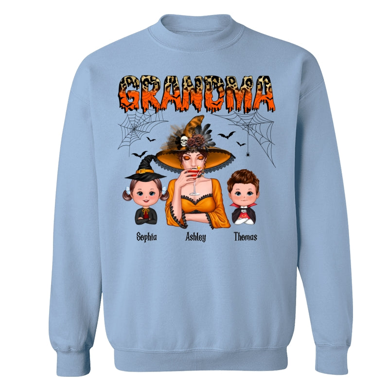Leopard Halloween Grandma Mom And Kids Personalized Shirt
